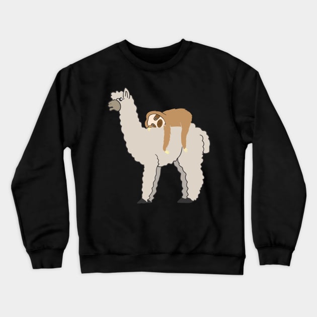 Sloth Riding Llama Adorable Lama & Sleepy Sloth Crewneck Sweatshirt by theperfectpresents